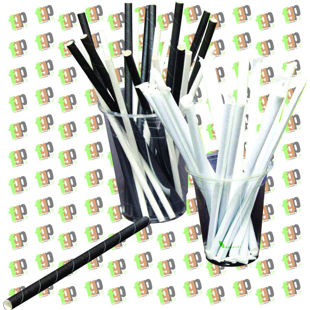 Straws Paper Black (10X210Mm) 4X500S